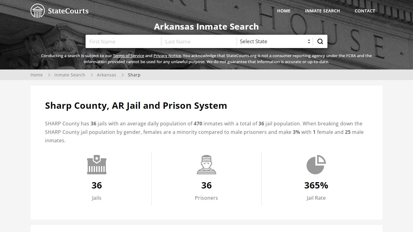 Sharp County, AR Inmate Search - StateCourts